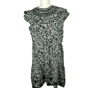 Loft NWT Women’s Medium M sleeveless dress with smocked neck ruffles drop waist